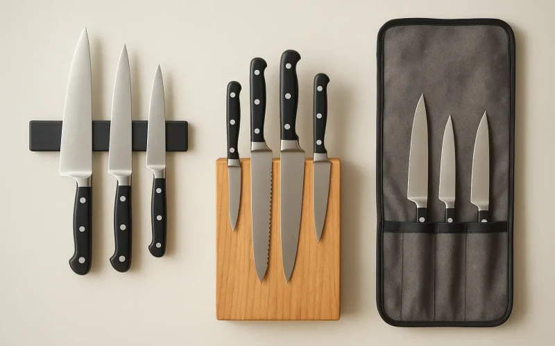 How to Store Knives Safely: Magnetic Strips, Blocks, and Rolls Compared